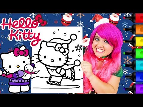 Coloring Hello Kitty Ice Skating Christmas Coloring Page Prismacolor Markers | KiMMi THE CLOWN