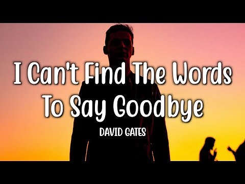 I Can't Find The Words To Say Goodbye - David Gates (Lyrics)