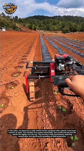 Modern Farming Technology: Plastic Mulch Laying Machine in Action