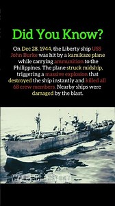 Kamikaze Attack That Instantly Destroyed the SS John Burke (1944) #ww2