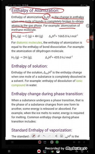 enthalpy of atomization