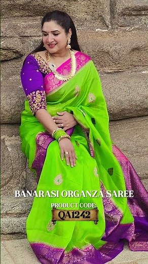 Anitha Vijayakumar in Banarasi Organza Silk & Kasu Haram | Queens Almirah