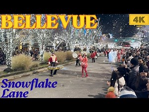 Seattle Christmas Walk |❄️❄️❄️Bellevue Snowflake Lane 2025 | 4K 60fps - Streets to Macy's🎄| ‪@Chyfum‬