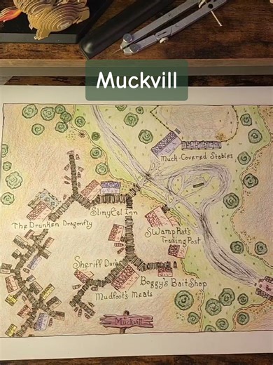 Discover Muckvill: A Unique Homebrew DnD Village Map