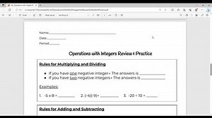 VIDEO: Operations with Integers-Rules and Practice