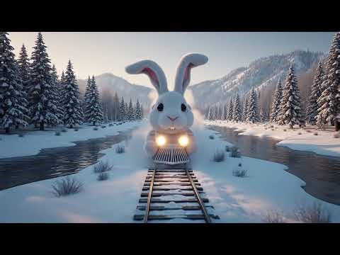“The Magical Rabbit Train Journey Through Snow | Cozy Cinematic AI Short Film”