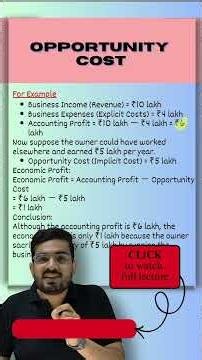 Opportunity Cost with Example | Ch-1 Class 11 Economics | Vidyam