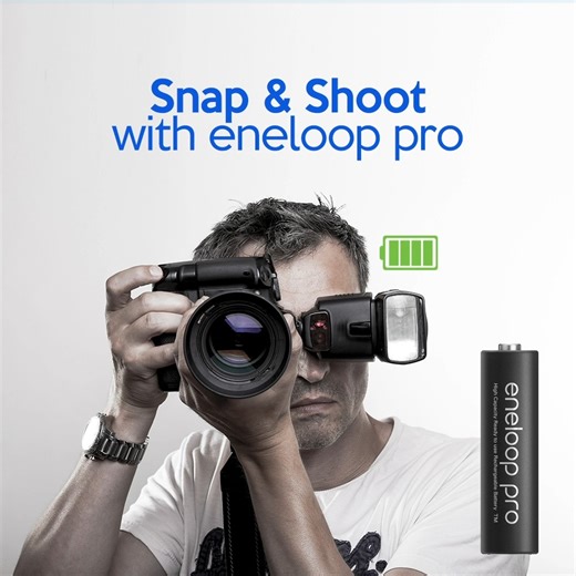 Eneloop pro can be used immediately after purchase. You can shoot anytime with eneloop pro, so you will never miss your moment! ■Find Out More■ https://www.panasonic.com/global/consumer/battery/eneloop/en.html https://www.panasonic.com/global/consumer/battery/eneloop/de.html https://www.panasonic.com/global/consumer/battery/eneloop/br.html https://www.panasonic.com/global/consumer/battery/eneloop/cn.html | eneloop