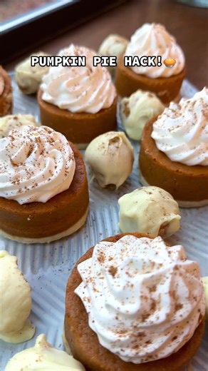 Turn your store bought pie into TWO desserts this Thanksgiving: mini pies & pumpkin truffles. 🥧 #kroger #pumpkinpie #pumpkinpiehack #minipies #truffles #thanksgivingrecipes @Blair
