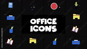 Office Icons is an motion graphicks pack that features an elegant collection of animated icons ideal for office work, desktop items, and social media marketing. 4K resolution with alpha channel.