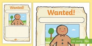 The Gingerbread Man Wanted Display Poster