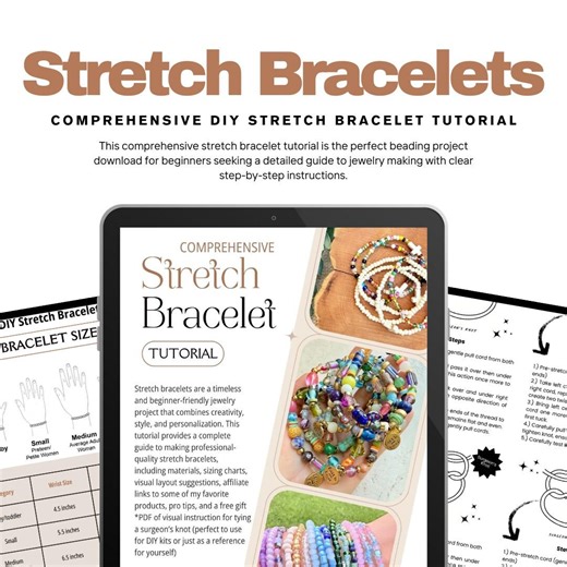 Stretch Bracelet Tutorial Beading Project Download Beginner Guide Jewelry Making Instruction Step-by-step Craft Supply Resource Digital Bead - Etsy