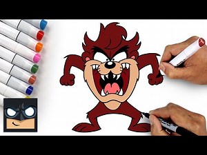 How To Draw Tasmanian Devil | Looney Tunes - Videos For Kids