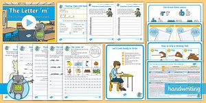The Journey to Continuous Cursive: The Letter 'm' (1 Armed Robot Family Help Card 2) KS1 Activity Pack