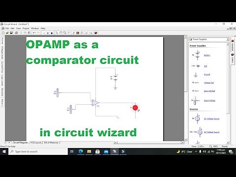 opamp as a comparator in circuit wizard | how to make a comparator circuit in circuit wizard