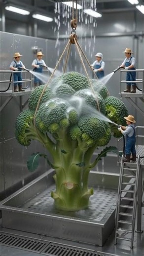 🥦 Tiny Farmers Turn a Giant Broccoli Into Frozen Vegetables! ❄️ | Mini World ASMR | #shorts