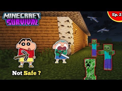 Shinchan Make House 🏠 In Minecraft Survival Series Part 2 || #minecraft