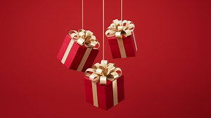 Loop animation of gift boxes, 3d rendering.