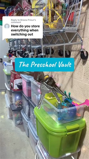 🎨✨ Take a peek inside our shared preschool storage area! We're fortunate to have a dedicated space between four classrooms, helping us keep all our creative and educational materials organized. Here’s a tour: - **Messy Table Closet**: Where all our vibrant, hands-on activities come to life. - **Art Supply Closet**: Stocked with everything we need for daily masterpieces. - **Block Cabinets**: Two large cabinets filled with blocks for building and exploring. - **Miscellaneous Storage**: A variety