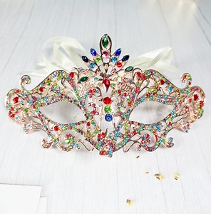 Rhinestone Masquerade Mask: Venetian Rainbow Crystal Mask - Etsy