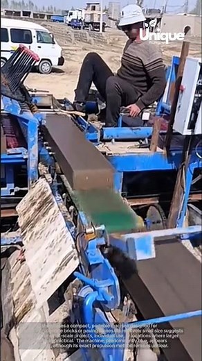 Amazing mini concrete brick making machine in action!
