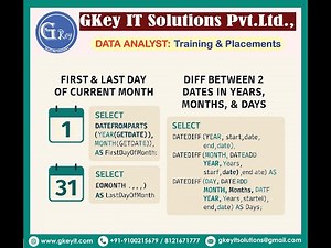 Q-40: How to find 1st and Last Day of the Current Month & Diff Btw 2 Dates in Years, Months, & Days