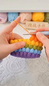 Rainbow storage basket crochet #crochet #knitting | People Crochet