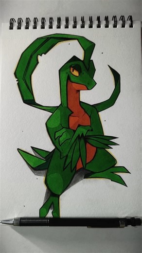 Draw Sceptile ✨ |Glowart| #art #anime #animeart #animedrawing