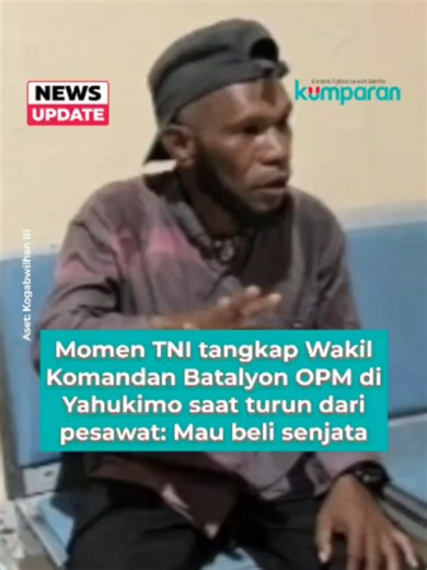 Personel TNI menangkap Wakil Komandan Batalyon (Wadanyon) OPM Kodap 35 Bintang Timur, Abdon Kisamdu, di Bandara Nop Goliat, Distrik Dekai, Kabupaten Yahukimo, Papua Pegunungan, Sabtu (19/9). Abdon ditangkap saat baru tiba di Bandara Nop Goliat dengan menggunakan pesawat Trigana Air PK-YSC. Abdon diamankan oleh personel Yonif 462 Pasgat dan Satgas Mandala Koops TNI Habema di bawah kendali Kogabwilhan III. Setelah diamankan, dia langsung dibawa untuk menjalani pemeriksaan dan pendalaman terkait ak