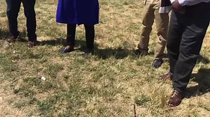 Harare Water director, Eng Mabhena Moyo and waste water engineer Victor Musikavanhu speak on Ruzivo Stream Crossing Project underway in Mufakose. | The City of Harare