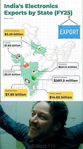 📊 India’s Electronics Exports by State (FY25) 🇮🇳💻 #electronic #exports #shorts
