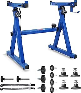 5 CORE Keyboard Stand Z Style Adjustable Height Width 330 lbs Capacity Heavy Duty Keys Digital Piano Holder Fits 54 61 76 88 Keys Blue - KS Z1 BLU HD