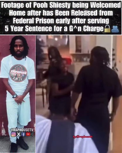 Footage of Pooh Shiesty being Welcomed Home after has Been Released from Federal Prison early after serving 5 Year Sentence for a G^n Charge🔓🫂 | Raphouse TV