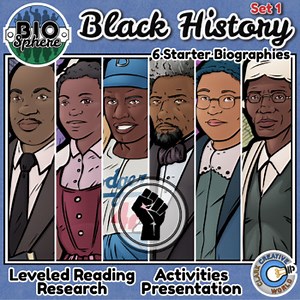 Black History Activities Set 1 - Social Studies Reading, Slides & Body Biography