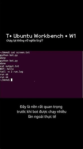 T• Chạy lại không vỡ nghĩa là gì? | Bonus (Ubuntu Workbench) #ubuntu #terminal #code #linux #ielts