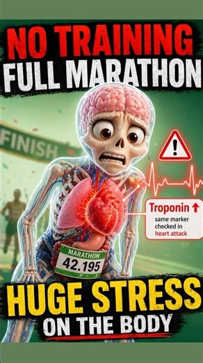 Marathon Without Training? Your Heart Works Overtime 💥 #shorts #didyouknow #marathon #hearthealth