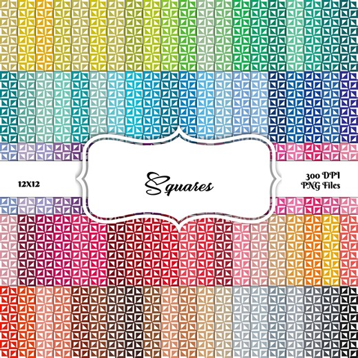 100 Seamless Geometric Pattern Digital Paper Pack: 100 Colors (12x12, PNG, 300 Dpi) - Etsy