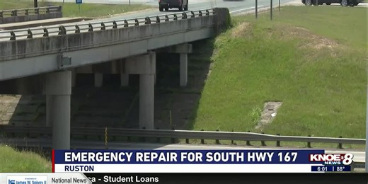 Southbound Highway 167 emergency bridge repair in Ruston
