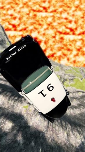 Cars Police 3 vs Giant Lava Pit–BeamNG.drive 01 #beamng #shorts #beamngdrive #car #usa #viral #india