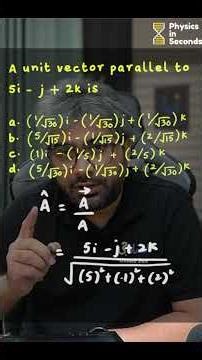 How to Determine a Unit Vector Parallel to a Vector?| Physics | MDCAT - NUMS - ECAT - NUST - AGK