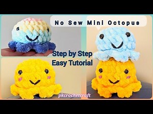no sew crochet octopus| how to crochet mini octopus| slow and step by step tutorial| easy amigurumi