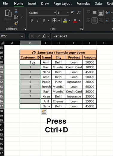 Ctrl + D & Ctrl + R 😱 | Excel Copy Magic