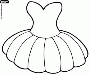 The ballet dress, the tutu coloring page printable game