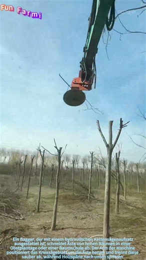Die mechanische Astschere: Baumschneiden mit dem Bagger