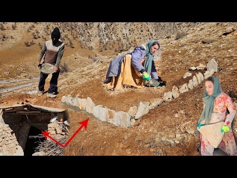 A pregnant mother's extraordinary initiative to make her cave shelter resistant in winter 😲