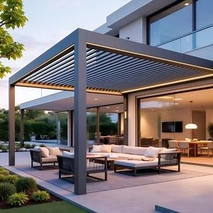 [Hot Item] Black Aluminum Pergola for Luxury Villa Patio