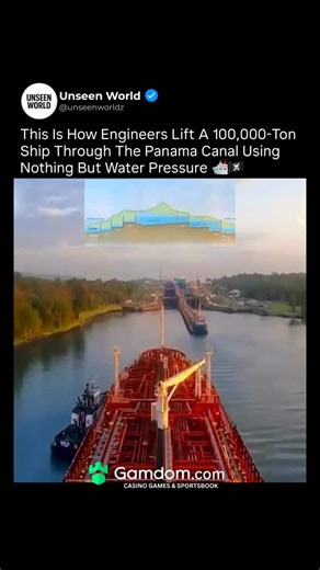 Unseen World on Instagram: "Most people have no idea that ships don’t drive through the Panama Canal — they get lifted and lowered like 100,000-ton elevators, using nothing but water pressure and gravity. 🚢💧⚙️ The entire journey works through a chain of massive lock chambers engineered to raise ships about 85 feet above sea level without a single pump. No engines. No motors. Just precision timing and moving millions of gallons of freshwater. Here’s how it works: A ship enters the first lock →