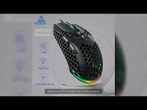 SM900 Wired Gaming Mouse Low Latency 12800 DPI 7 Buttons Macro Software Honeycomb Mice for PC Laptop
