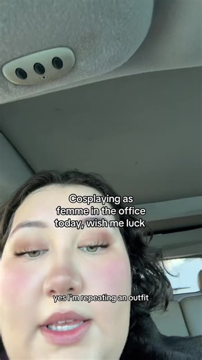 First time being a bombshell, little nervous. I am one of the best dressed in the office so no worries there but the face is new 🥹 #makeup #officewear #wlw #workootd #lesbiansoftiktok