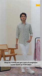 7.1K views · 81 reactions | Shop for Rs.3,999 and get a pair of Sunglasses worth Rs.2,299 at Rs.199 ONLY Don't miss out on this amazing deal. Stock up on best quality men's clothes and accessories that are fashionable, comfy and perfect for any occasion. Limited Period Offer!! Hurry!! * T&C Apply. | Basics Life | Facebook